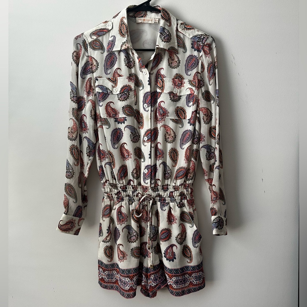 Tory Burch Multicolor Paisley Long Sleeve romper